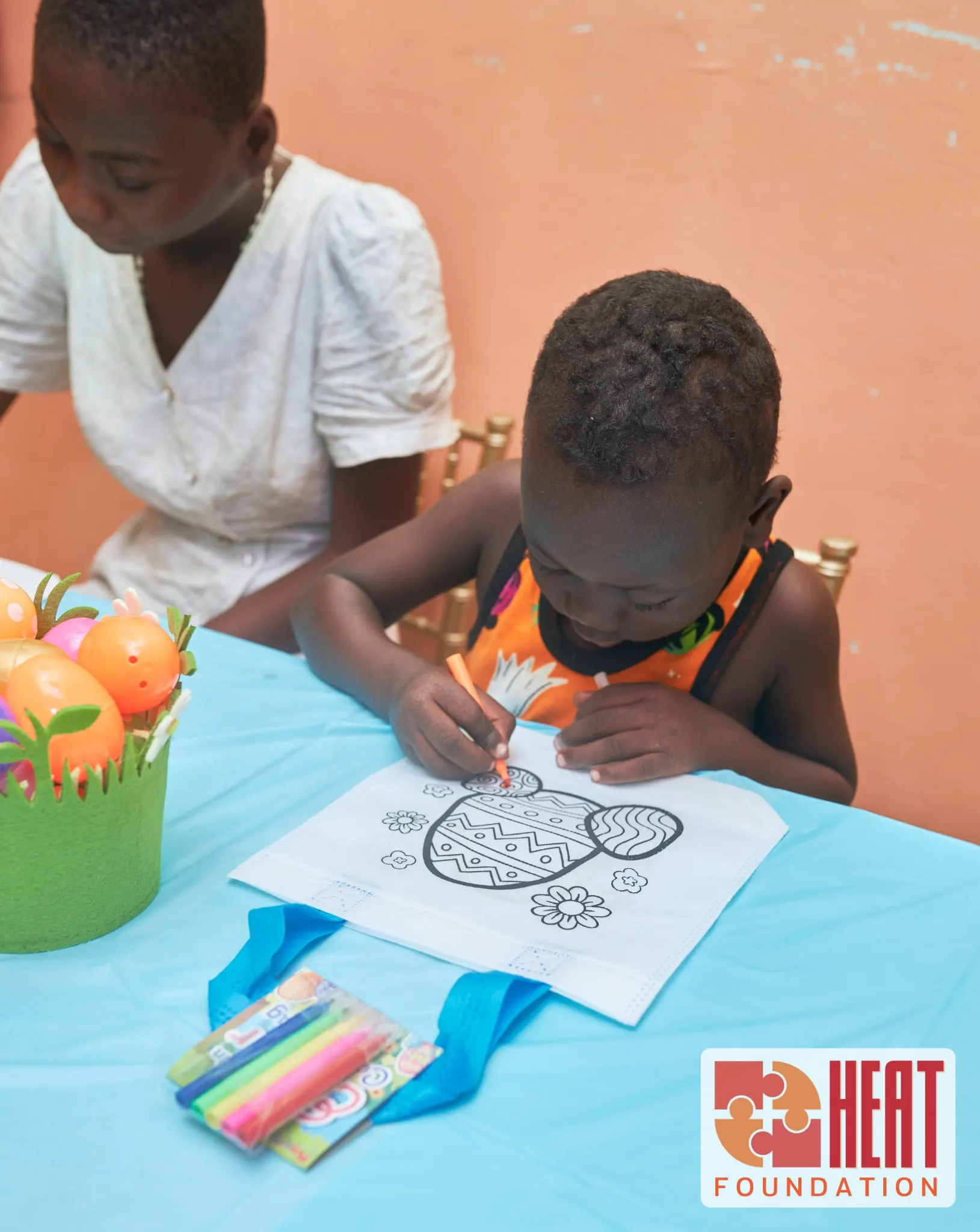 Child taking part in a creative activity