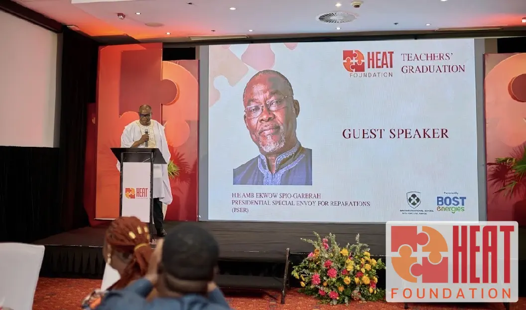 An address during the ceremony at the HEAT Teacher Training Program graduation