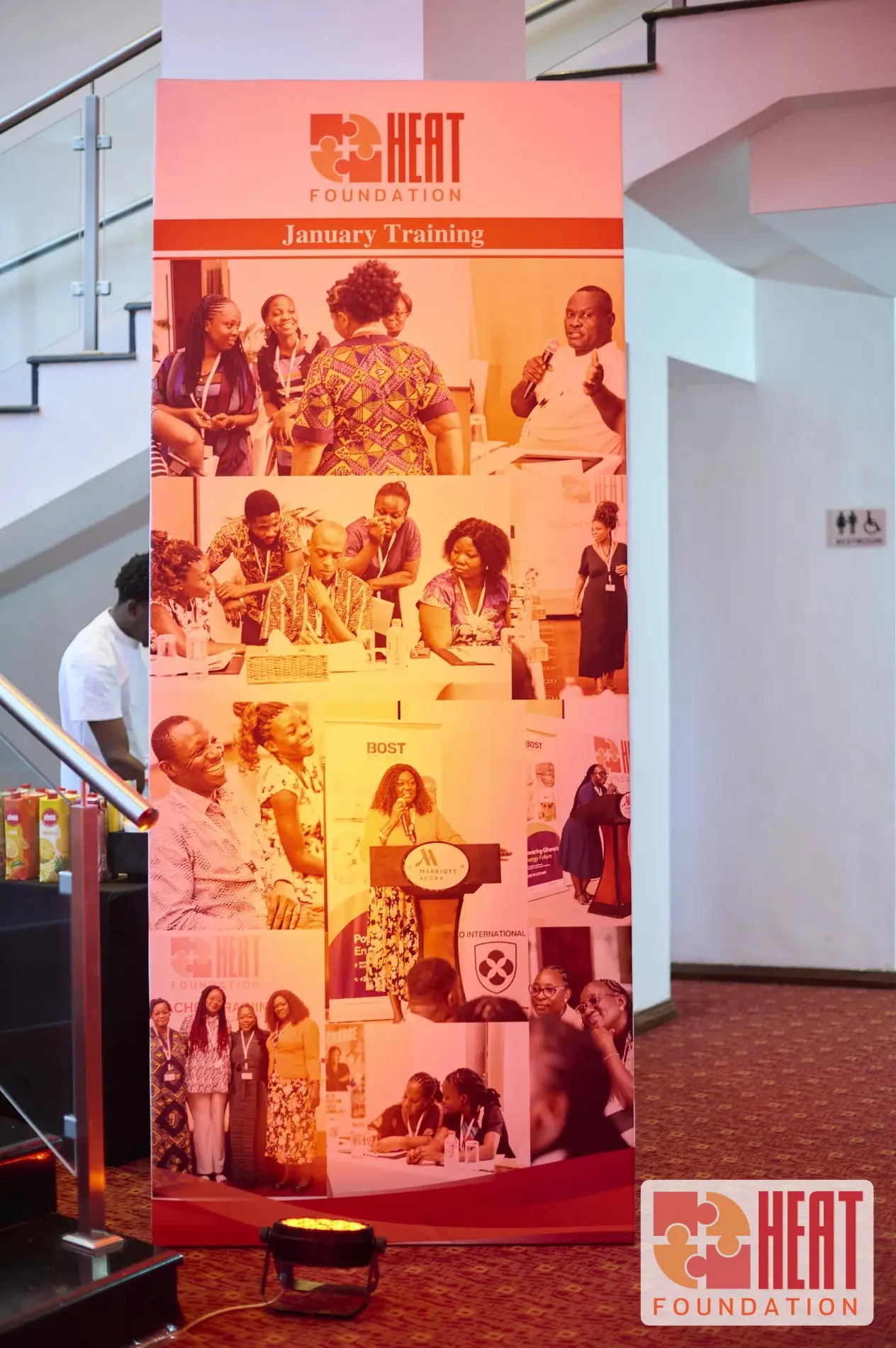 Teacher training photo display board at the event